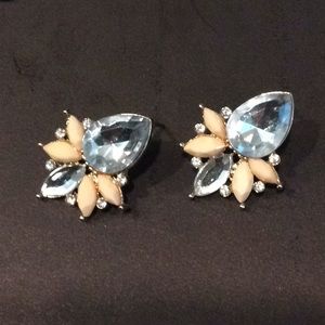 Salmon and Diamond colored earrings